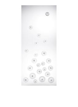 Panneau d'espace dahlia en cristal incolore, verre satiné miroité, grand modèle - Lalique
